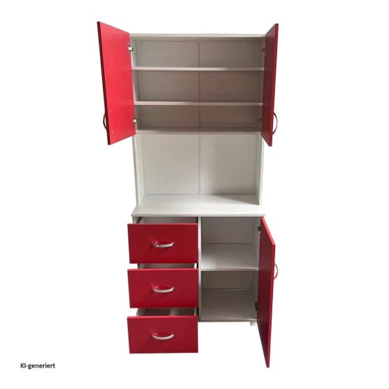 Küchenschrank Blanca Rot Weiß 