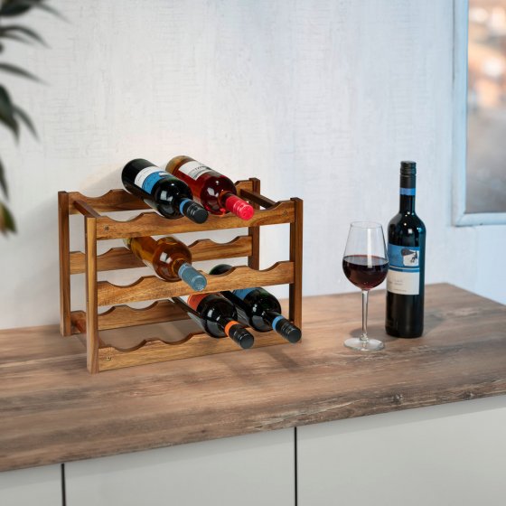Weinregal Mod. Fondi, aus massivem Akazienholz 
