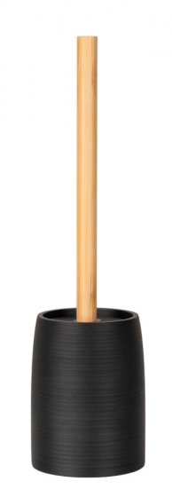 WC-Garnitur Mod. Altavalle, schwarz, polyresin, bambus, Ø10,5x38,5 cm, mit natürlichem Bambusgriff 