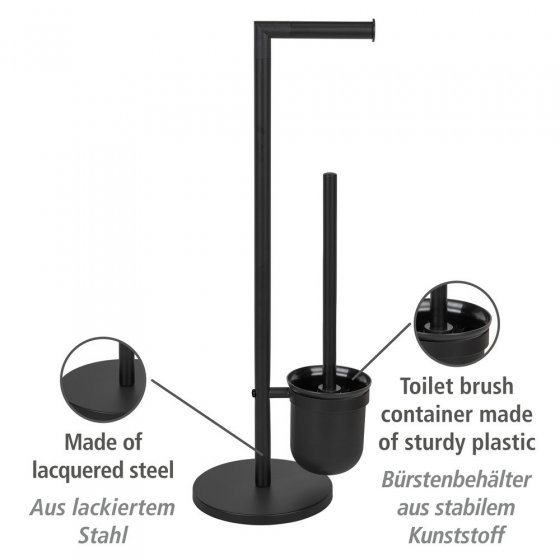 Stand WC-Garnitur Mod. Parus Schwarz, aus lackiertem Stahl 