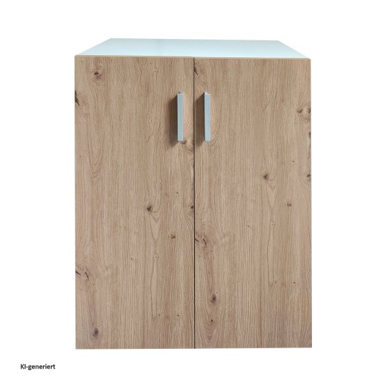 Kommode mit 2 Regalfächern Nina Weiß-Artisaneiche 