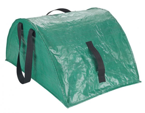 Laubsammler XL, grün/weiß, Kunststoff, Fiberglas, 50x35x75 cm, mit integrierter Kehrkante 