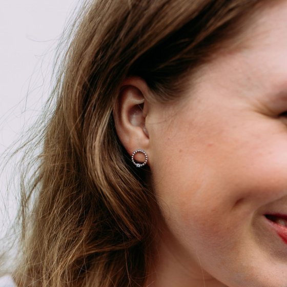 Ohrstecker 925 Silber rhodiniert Zirkonia weiß 