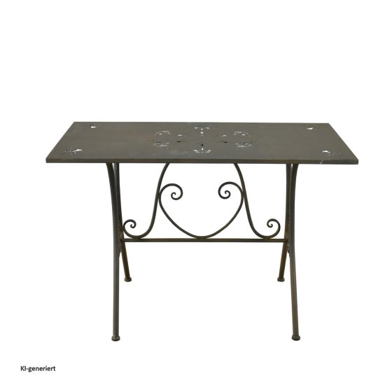 Metalltisch in Rostoptik 110 x 56 x 75 cm romantischer Gartentisch mit Patina Effekt 