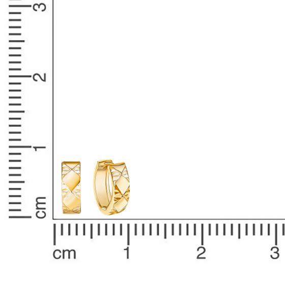 Klappcreolen 585/- Gelbgold bicolor glanz/diam. 