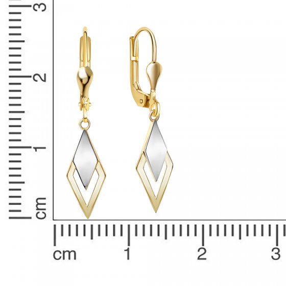 Ohrhänger 585/- Gelbgold bicolor glanz 