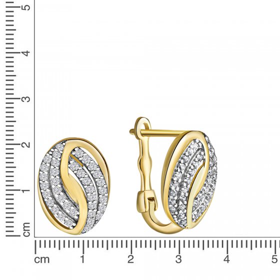 Klappcreolen 585/- Gelbgold bicolor Zirkonia 