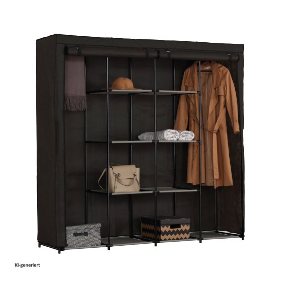 Stoffschrank XL Lena Dunkelgrau 