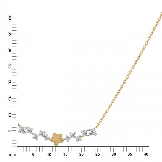 Collier 375/- Gelbgold bicolor Zirkonia 