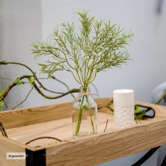 Rosmarin in Vase Kunstpflanze Flora 