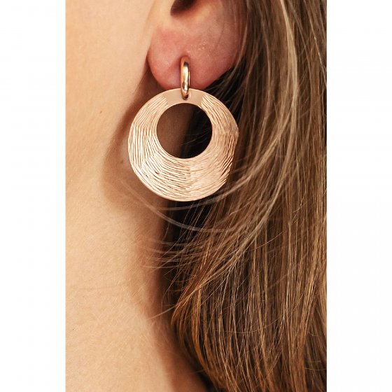 Ohrringe Silber 925 rosé-vergoldet mit diamantierter Oberfläche 