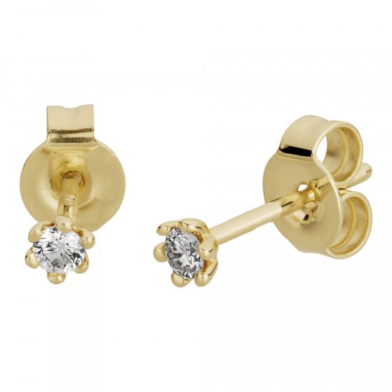 Ohrringe Gold 585 mit 2 echten Brillanten zus. 0,10ct. 