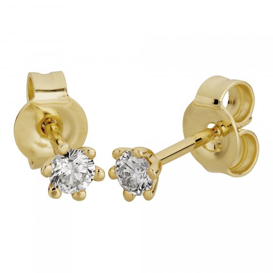 Ohrringe Gold 585 mit 2 natürlichen Brillanten zus. 0,20ct. 