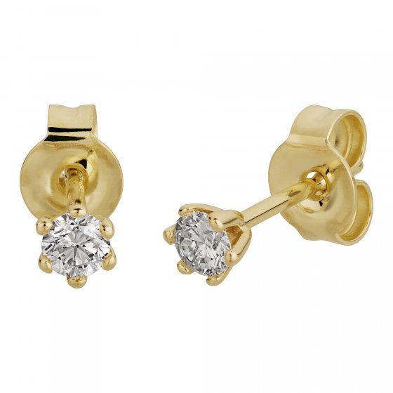Ohrringe Gold 585 mit 2 natürlichen Brillanten zus. 0,25ct. 