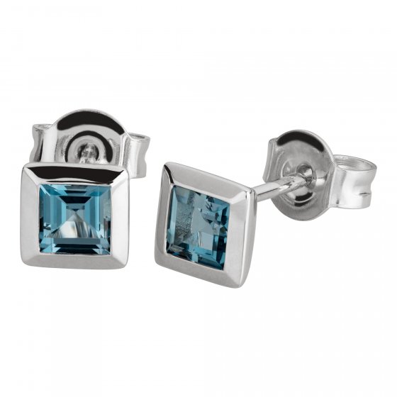 Ohrringe Gold 585 mit 2x Blautopas (beh.) London Blue 