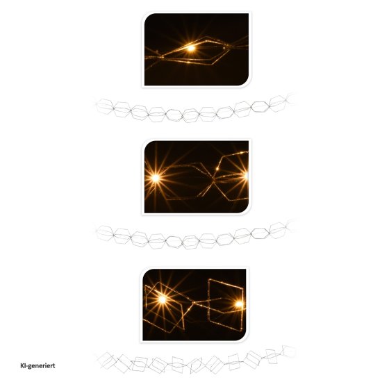Girlande, LED, Metall 190 cm 