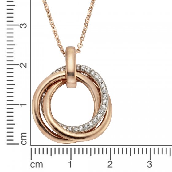 Halskette 925/- Sterling Silber rosévergoldet Zirkonia 