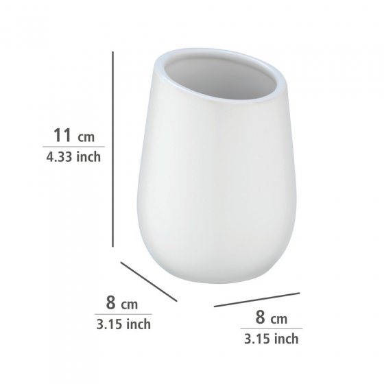 Waschtisch-Set Mod. Badi Weiß, 2-tlg., 1 Zahnputzbecher, 1 Seifenspender 