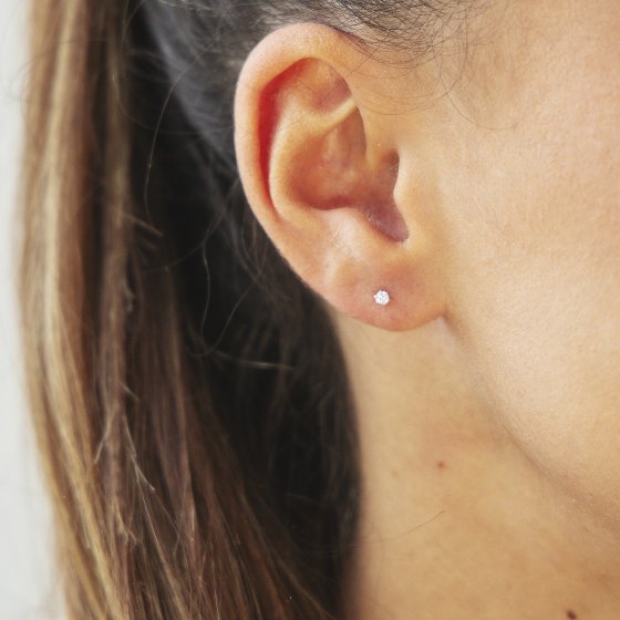 Ohrringe 585 Gelbgold mit im Labor gezüchteten Diamant 