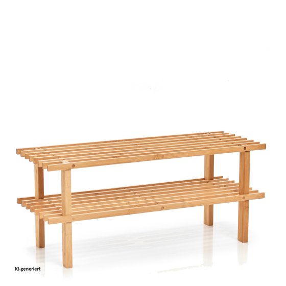 Schuhregal Bambus mit 2 Ablageflächen 