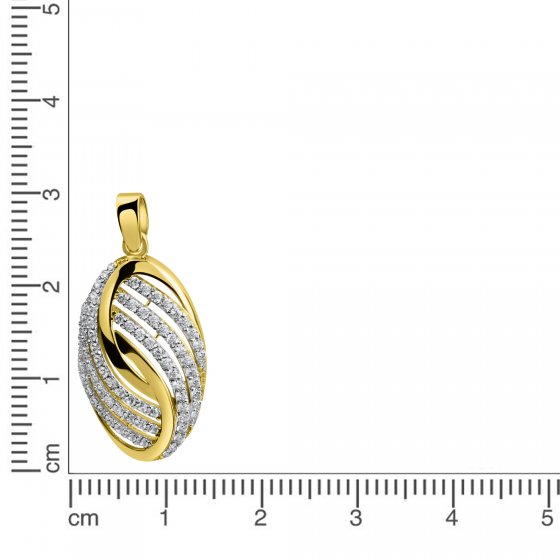 Anhänger 585/- Gelbgold bicolor Zirkonia 