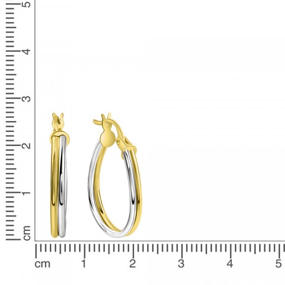 Creolen 375/- Gelbgold bicolor 2rhg. glanz 