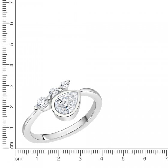 Ring Silber 925 rhodiniert mit Zirkonia weiß 