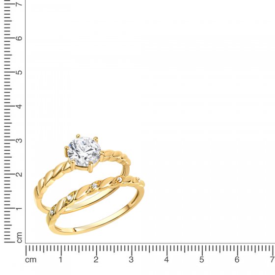 Ring Silber 925 vergoldet mit Zirkonia weiß 