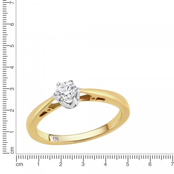 Ring Gold 585 zweifarbig mit Diamant 0,25ct. 