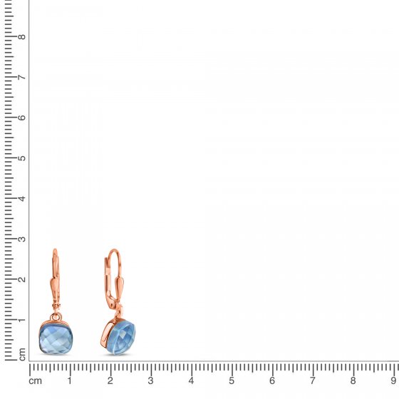 Ohrringe Silber 925 rosé-vergoldet mit hellblauem Quarz (beh.) 