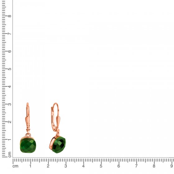 Ohrringe Silber 925 rosé-vergoldet mit grünem Quarz (beh.) 