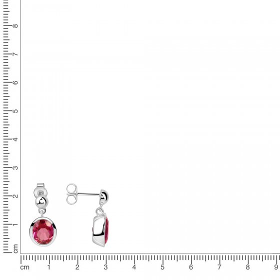 Ohrringe Silber 925 rhodiniert mit pinkem Quarz (beh.) 