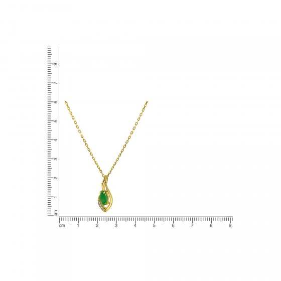 Anhänger mit Kette 585/- Gelbgold mit Smaragd Weißtopas 