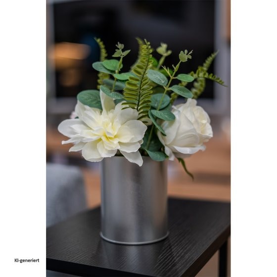 Kunstblume weiße Jasmin in Vase Leilani 