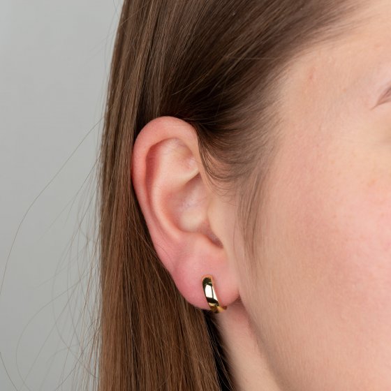 Ohrringe Gold 585 hochglanzpoliert 3,4mm Breite, 13,2mm Durchmesser 