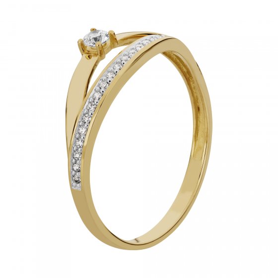 Ring 333/- Gelbgold glanz synth. Zirkonia 