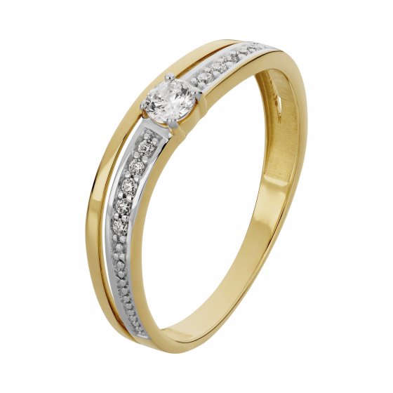Ring 333/- Gelbgold glanz synth. Zirkonia 