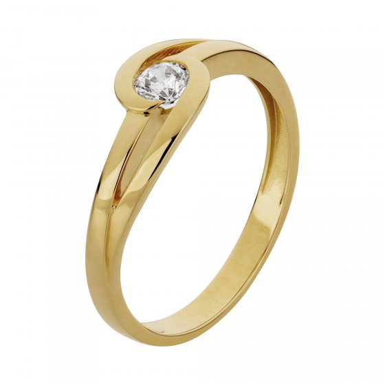Ring 333/- Gelbgold glanz synth. Zirkonia 