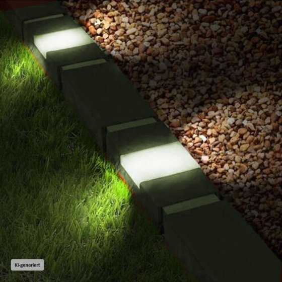 Beetumrandung Nessa Solar Brick 10-teilig Grau 