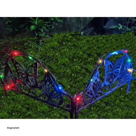 Zierzaun Nessa Solar Schmetterling 4-teilig Braun 