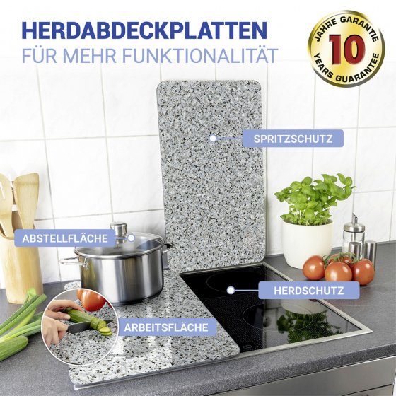 Herdabdeckplatte Universal Mod. Granit, 2er Set, für alle Herdarten geeignet 