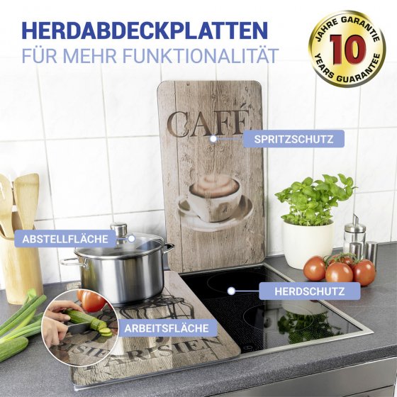 Herdabdeckplatte Universal Mod. Bistro, 2er Set, für alle Herdarten geeignet 