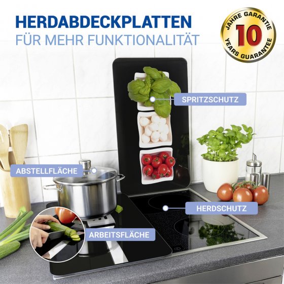 Herdabdeckplatte Universal Mod. Caprese, 2er Set, für alle Herdarten geeignet 
