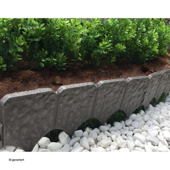 Beetumrandung Nessa Stone 4-teilig Grau 