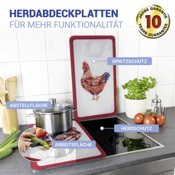 Herdabdeckplatte Universal Mod. Farm, 2er Set, für alle Herdarten geeignet 
