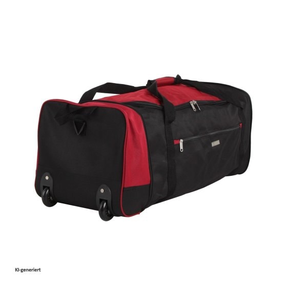 Reisetasche auf Rollen Rochester Schwarz Rot 