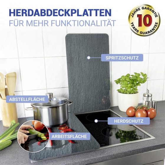 Herdabdeckplatte Universal Mod. Cayenne, 2er Set, für alle Herdarten geeignet 