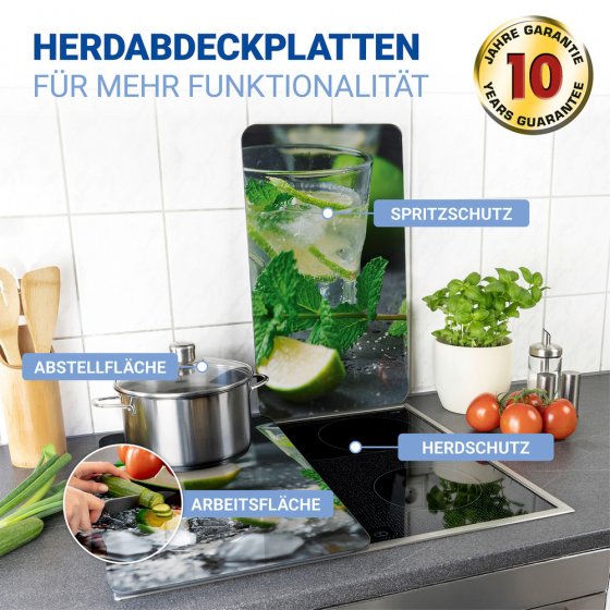 Herdabdeckplatte Universal Mod. Mojito, 2er Set, für alle Herdarten geeignet 