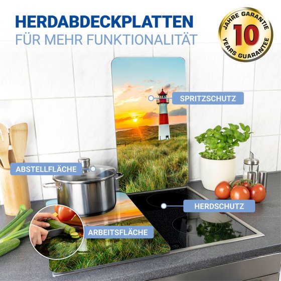 Herdabdeckplatte Universal Mod. Leuchtturm, 2er Set, für alle Herdarten geeignet 