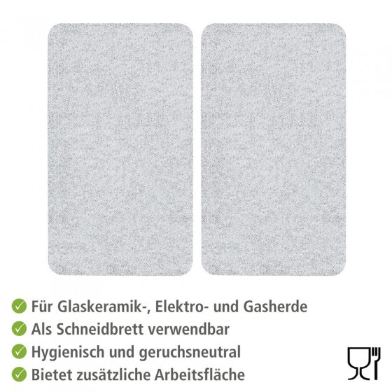 Herdabdeckplatte Universal Mod. Transparent, 2er Set, für alle Herdarten geeignet
